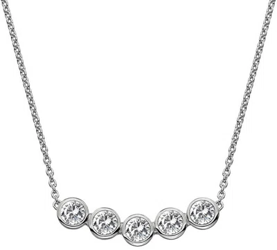 Hot Diamonds Něžný stříbrný náhrdelník s topazy a pravým diamantem Willow DN129