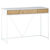 KONZOLOVÝ STOLEK, bílá, barvy dubu, dřevo, kov, kompozitní dřevo, 110/40/77 cm