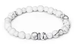 Agato Korálkový náramek z bílého howlitu MINK156/17