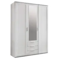 MID.YOU ŠATNÍ SKŘÍŇ SE ZRCADLEM, barvy stříbra, bílá, 135/210/58 cm