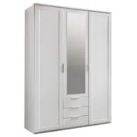 MID.YOU ŠATNÍ SKŘÍŇ SE ZRCADLEM, bílá, barvy stříbra, 135/210/58 cm