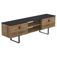 Livetastic NÍZKÁ KOMODA, barvy vlašských ořechů, černá, 160/50/35 cm