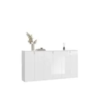 MID.YOU ŠIROKÁ KOMODA, vysoce lesklá bílá,