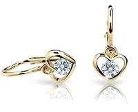 Cutie Jewellery Dětské náušnice ze žlutého zlata C1943-10-X-1 bílá