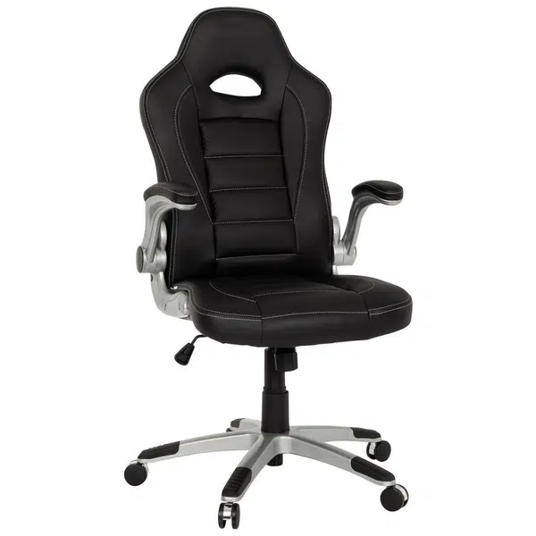 MID.YOU HERNÍ ŽIDLE, vzhled kůže, černá