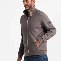 Ombre Men's jacket with high collar and fleece interior - ash