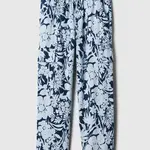 Modré dievčenské vzorované ľanové cargo nohavice GAP