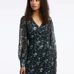 Čierne dámske kvetované šaty ORSAY