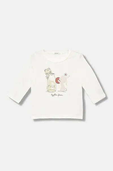 Detské bavlnené tričko s dlhým rukávom United Colors of Benetton