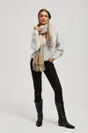Marisse Dark Beige Checkered Scarf With Fringes