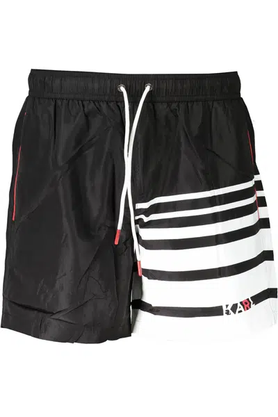KARL LAGERFELD BEACHWEAR SWIMSUIT BLACK MEN'S BOTTOM