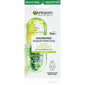 Garnier Textil Masks Niacinamide plátýnková maska s čisticím a osvěžujícím účinkem 15 g