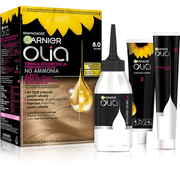 Garnier Olia Big Kit permanentní barva na vlasy odstín 8.0 Blond 1 ks