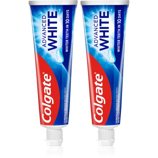 Colgate Advanced White bělicí pasta proti skvrnám na zubní sklovině 2x75 ml