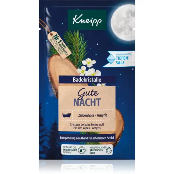 Kneipp Good Night relaxačná soľ do kúpeľa Swiss Stone Pine & Balsam Torchwood 60 g