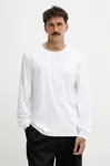 Bavlněné tričko s dlouhým rukávem Diesel T-MADJUST-LS-T1 bílá barva, s potiskem, A18723.0PJBG