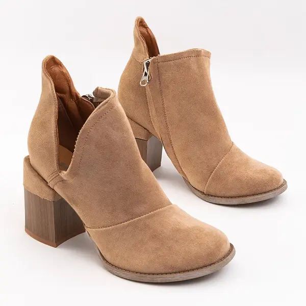 Resti Light brown women's boots with cutouts Plinara - Footwear