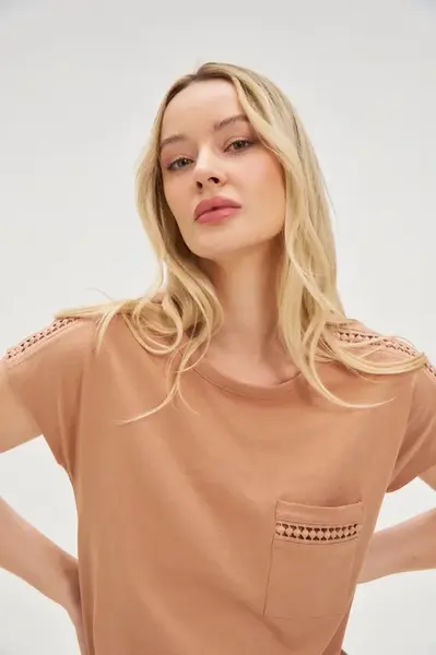 Marisse Women's T-Shirt L-Ts-4635 L.Brown