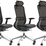 MERCURY 3PACK Ergonomická kancelářská židle BESSEL černý plast, černá (3 ks)