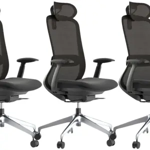 MERCURY 3PACK Ergonomická kancelářská židle BESSEL černý plast, černá (3 ks)