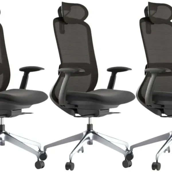 MERCURY 3PACK Ergonomická kancelářská židle BESSEL černý plast, černá (3 ks)