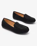 Resti Black women's moccasins with zircons Bretika - Footwear