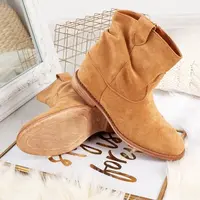 Resti Camel-colored cowboy boots on platforms Brunoki - Footwear