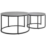 Livetastic SADA KONFERENČNÍCH STOLKŮ, černá, šedá, kov, keramika, 80/60/46/40/80/60 cm