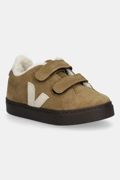 Dětské semišové tenisky Veja Small Esplar Winter hnědá barva, SF0320983