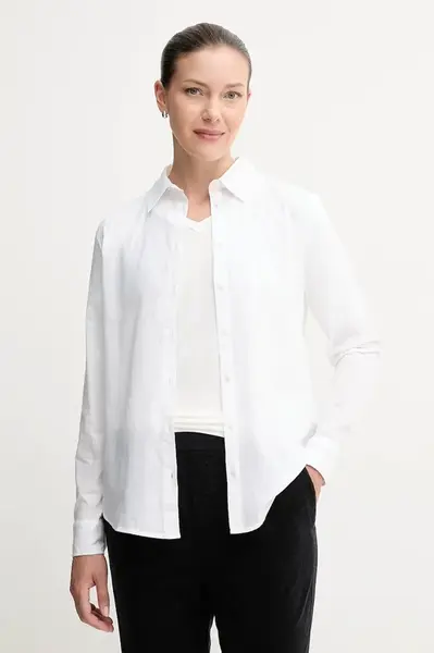 Bavlněná košile United Colors of Benetton dámská, zelená barva, regular, s klasickým límcem, 5WPQDQ0AX