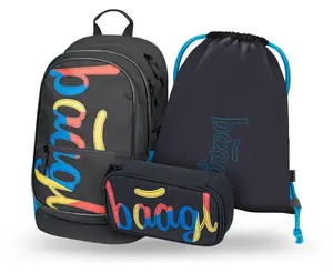 Baagl SET 3 Core Logo mix: batoh, penál, sáček