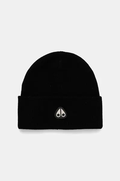 Vlněná čepice MOOSE KNUCKLES Parnis černá barva, M34MA544