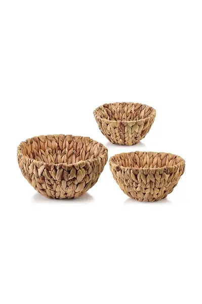 Sada úložných košů Affek Design Amparo 28 x 14 x 14 / 24 x 12 x 12 / 20 x 10 x 10 cm. 3-pack béžová barva