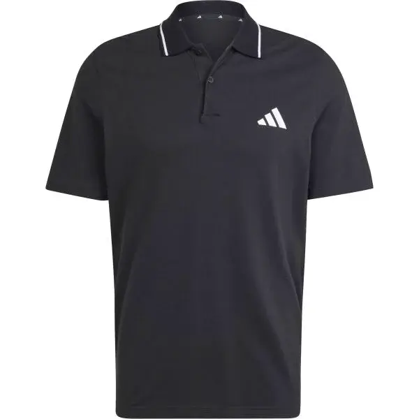adidas PIQUE POLO Pánské tričko s límečkem, černá, velikost