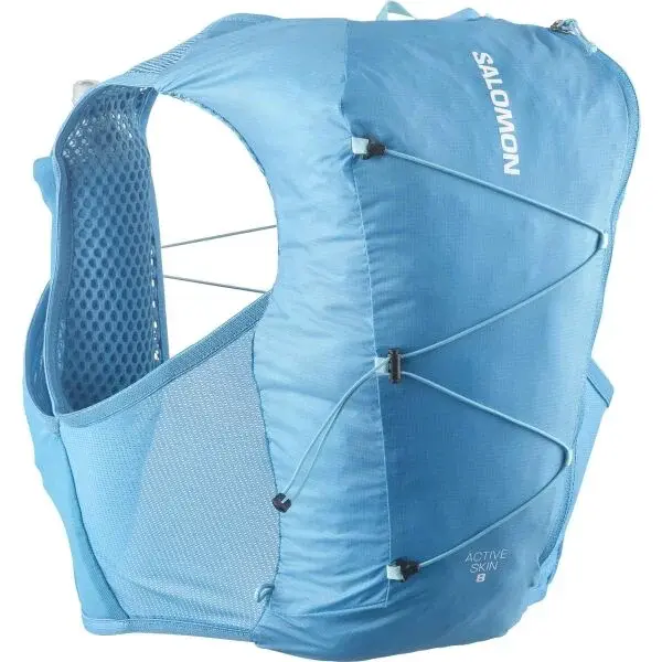 Salomon ACTIVE SKIN 8 SET Unisex běžecká vesta včetně láhví, světle modrá, velikost