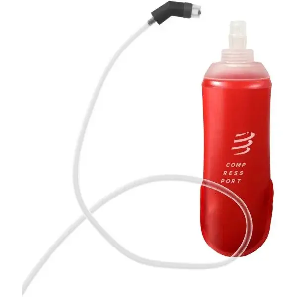 Compressport ERGOFLASK 500ML + TUBE Měkká sportovní lahev s hadičkou, červená, velikost 500 ML