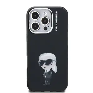 Zadní kryt Karl Lagerfeld IML Aquarelle Karl pro Apple iPhone 16 Pro, černá