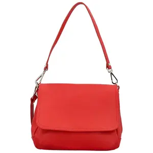Dámská kožená crossbody kabelka červená - Delami Vera Pelle Madleen