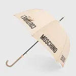 Deštník Moschino béžová barva, 8982
