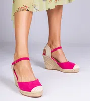 Gemre Pink wedge espadrille sandals Tedis