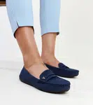 Gemre Navy blue matte finish loafers Rubiania