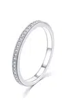MOISS Minimalistický strieborný prsteň so zirkónmi R00020 46 mm