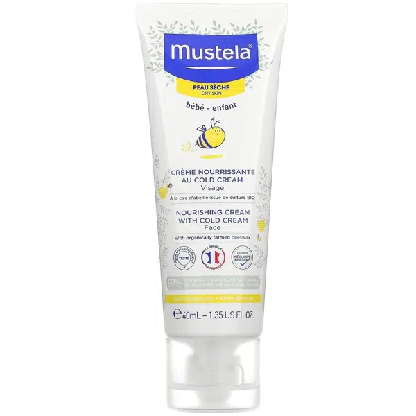 Mustela Detský vyživujúci krém na tvár so včelím voskom pre suchú pleť (Nourishing Face Cream with Cold Cream) 40 ml