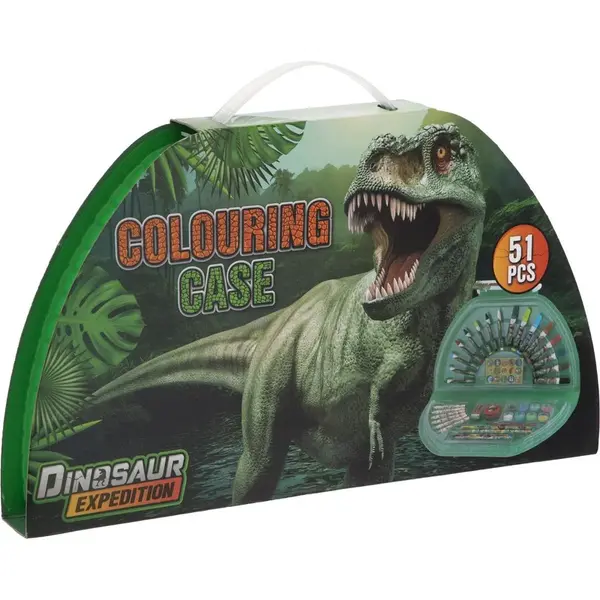 Maľovací kufrík polkruhový Dino