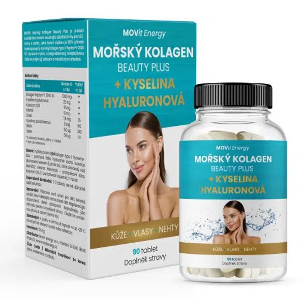 MOVit Energy Morský Kolagén Beauty Plus + Kyselina hyalurónová 90 tabliet