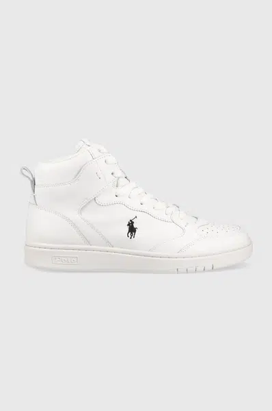 Kožené tenisky Polo Ralph Lauren Polo Crt biela farba, 809877680001