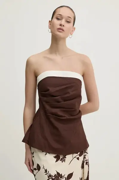 Ľanová blúzka Abercrombie & Fitch