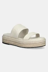 Calvin Klein  Kožené šľapky  FLATFORM WEDGE SLIDE - HE