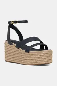 Kožené sandále Tommy Hilfiger ANKLE STRAP LEATHER PLATFORM