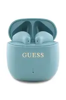 Bezdrôtové slúchadlá Guess Printed Classic Logo tyrkysová farba